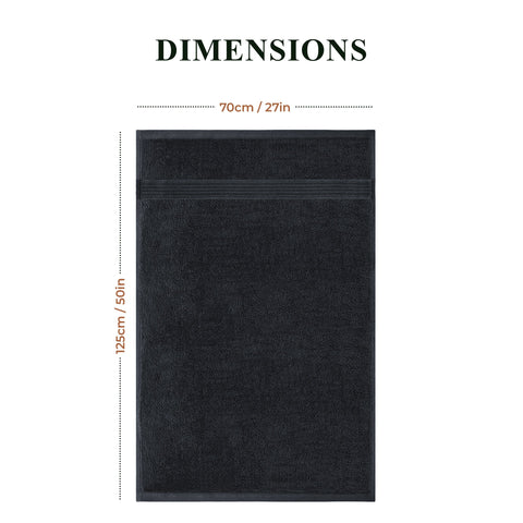 OLIVIA ROCCO Rhodes Towel Black 100 Percent Cotton Hotel Quality Super Absorbent Hand Towels Sheets Face Cloths Set Machine Washable