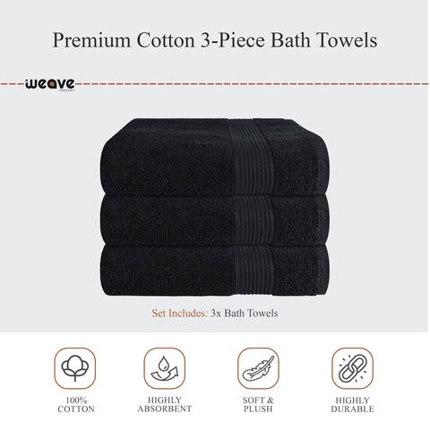 OLIVIA ROCCO Rhodes Towel Black 100 Percent Cotton Hotel Quality Super Absorbent Hand Towels Sheets Face Cloths Set Machine Washable