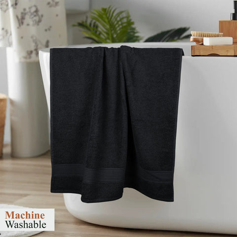 OLIVIA ROCCO Rhodes Towel Black 100 Percent Cotton Hotel Quality Super Absorbent Hand Towels Sheets Face Cloths Set Machine Washable