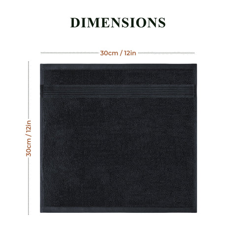 OLIVIA ROCCO Rhodes Towel Black 100 Percent Cotton Hotel Quality Super Absorbent Hand Towels Sheets Face Cloths Set Machine Washable
