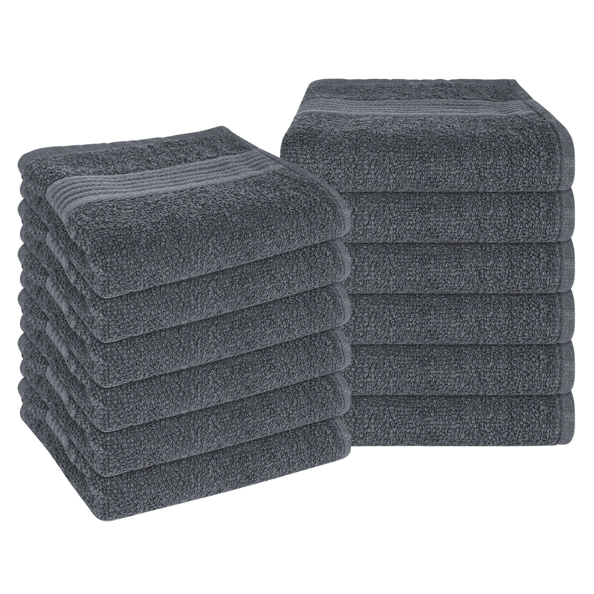 OLIVIA ROCCO Rhodes Towel Grey 100 Percent Cotton Hotel Quality Soft Super Absorbent Hand Bath Towels Sheets Face Cloths Set Includes Washcloths