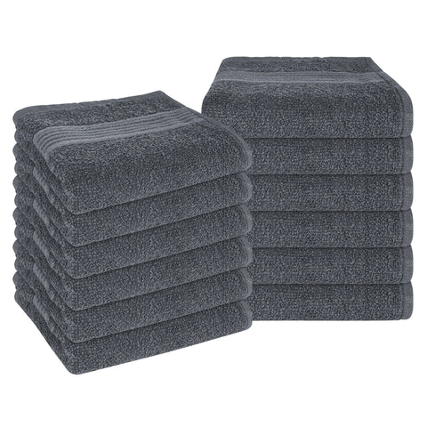 OLIVIA ROCCO Rhodes Towel Grey 100 Percent Cotton Hotel Quality Soft Super Absorbent Hand Bath Towels Sheets Face Cloths Set Includes Washcloths
