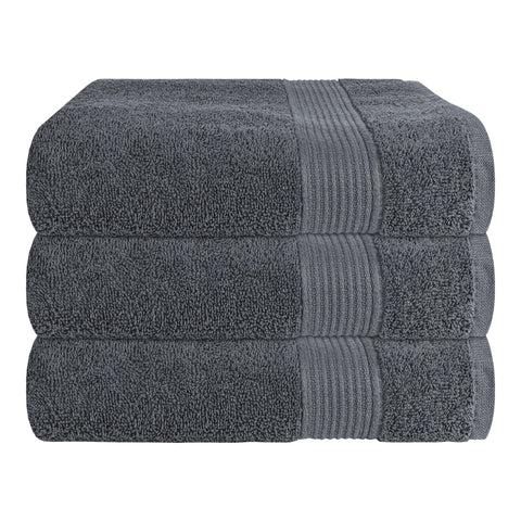 OLIVIA ROCCO Rhodes Towel Grey 100 Percent Cotton Hotel Quality Soft Super Absorbent Hand Bath Towels Sheets Face Cloths Set Includes Washcloths