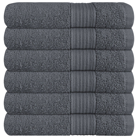 OLIVIA ROCCO Rhodes Towel Grey 100 Percent Cotton Hotel Quality Soft Super Absorbent Hand Bath Towels Sheets Face Cloths Set Includes Washcloths