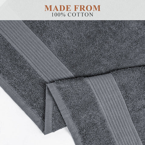 OLIVIA ROCCO Rhodes Towel Grey 100 Percent Cotton Hotel Quality Soft Super Absorbent Hand Bath Towels Sheets Face Cloths Set Includes Washcloths