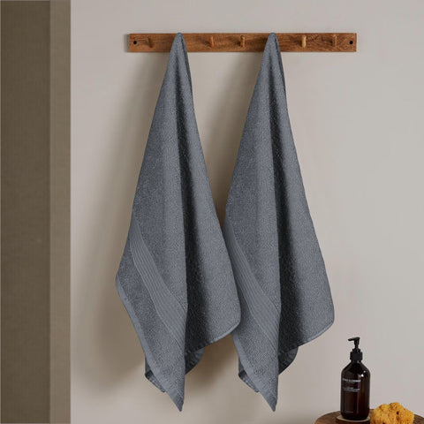 OLIVIA ROCCO Rhodes Towel Grey 100 Percent Cotton Hotel Quality Soft Super Absorbent Hand Bath Towels Sheets Face Cloths Set Includes Washcloths
