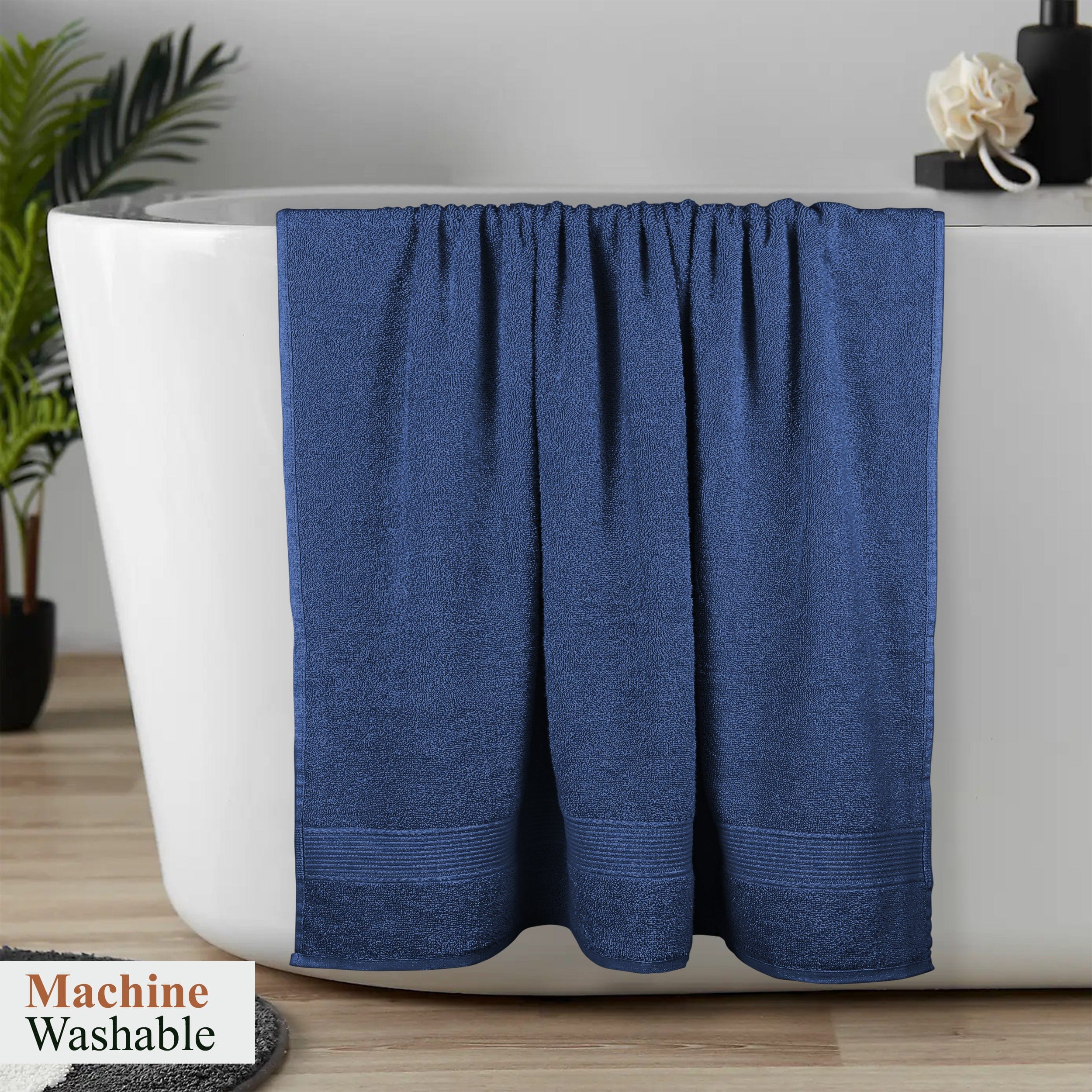 OLIVIA ROCCO Rhodes Towel Royal Blue 100% Cotton Hotel Quality Soft Super Absorbent Hand Bath Towels Sheets And Face Cloths