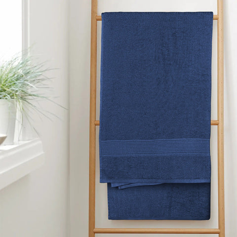 OLIVIA ROCCO Rhodes Towel Royal Blue 100% Cotton Hotel Quality Soft Super Absorbent Hand Bath Towels Sheets And Face Cloths
