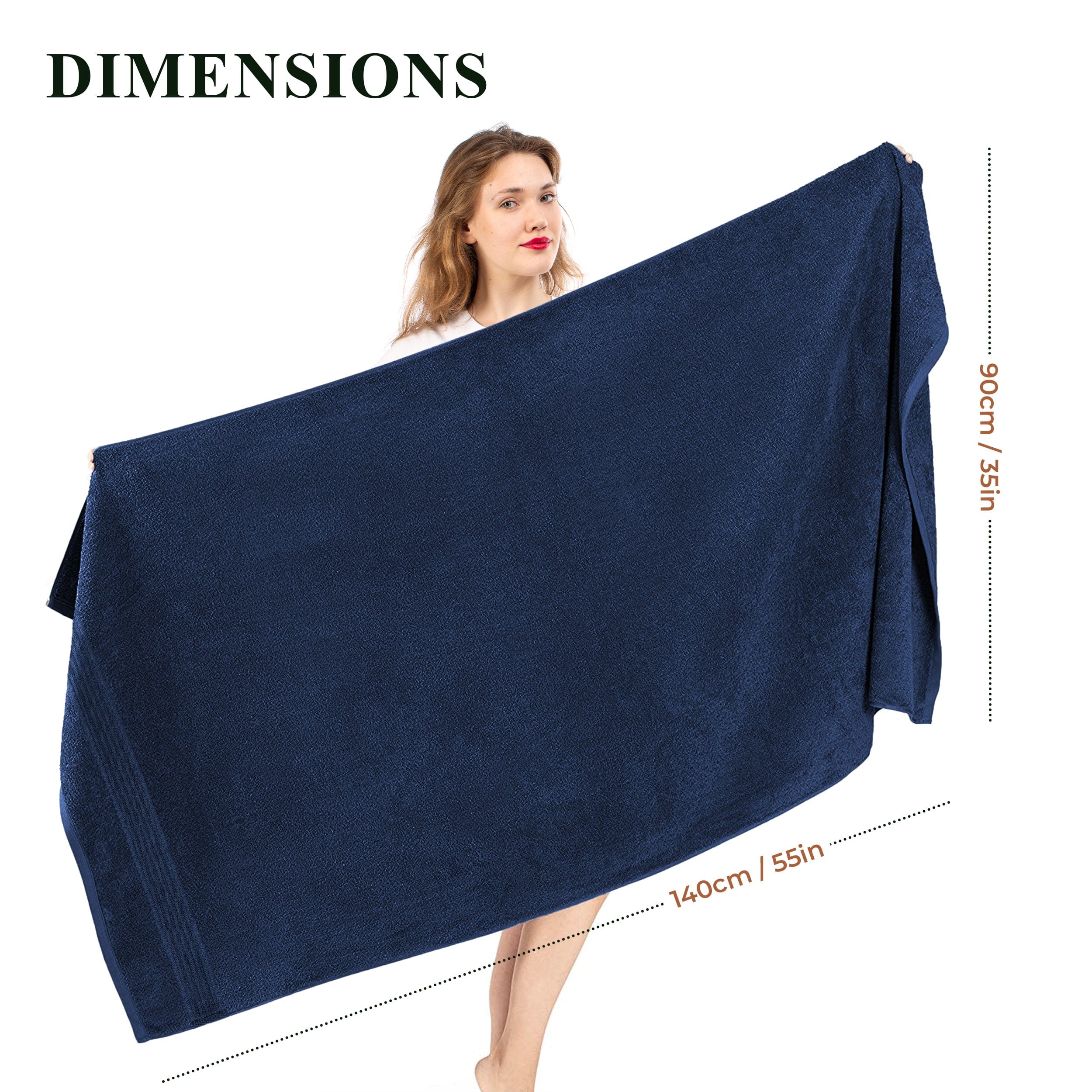 OLIVIA ROCCO Rhodes Towel Royal Blue 100% Cotton Hotel Quality Soft Super Absorbent Hand Bath Towels Sheets And Face Cloths