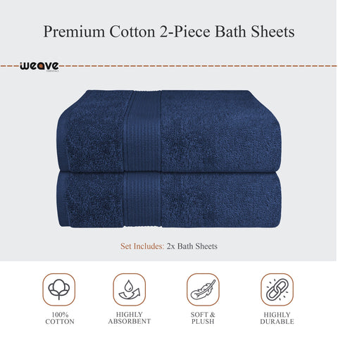 OLIVIA ROCCO Rhodes Towel Royal Blue 100% Cotton Hotel Quality Soft Super Absorbent Hand Bath Towels Sheets And Face Cloths
