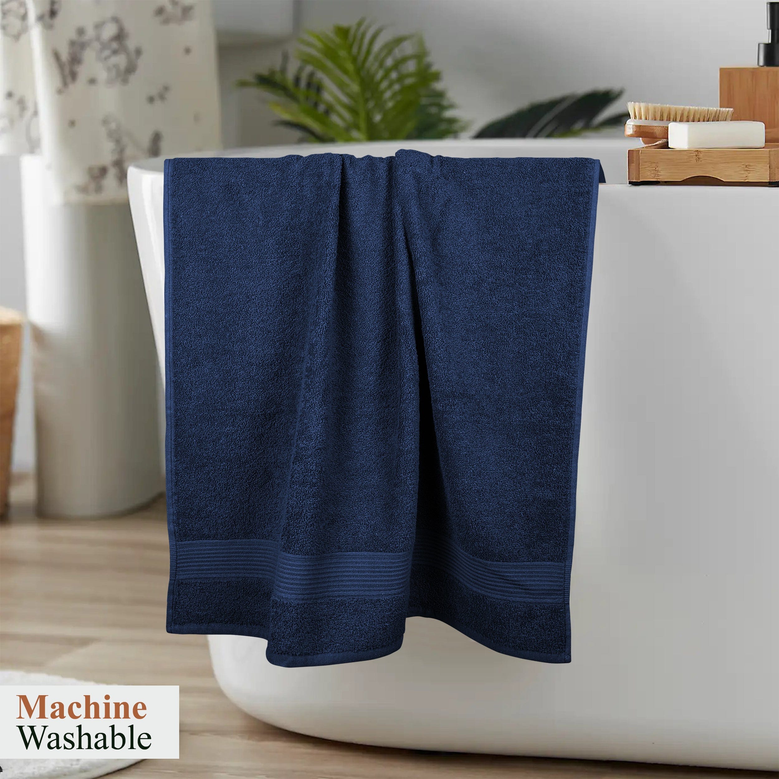 OLIVIA ROCCO Rhodes Towel Royal Blue 100% Cotton Hotel Quality Soft Super Absorbent Hand Bath Towels Sheets And Face Cloths
