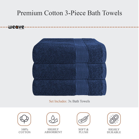OLIVIA ROCCO Rhodes Towel Royal Blue 100% Cotton Hotel Quality Soft Super Absorbent Hand Bath Towels Sheets And Face Cloths