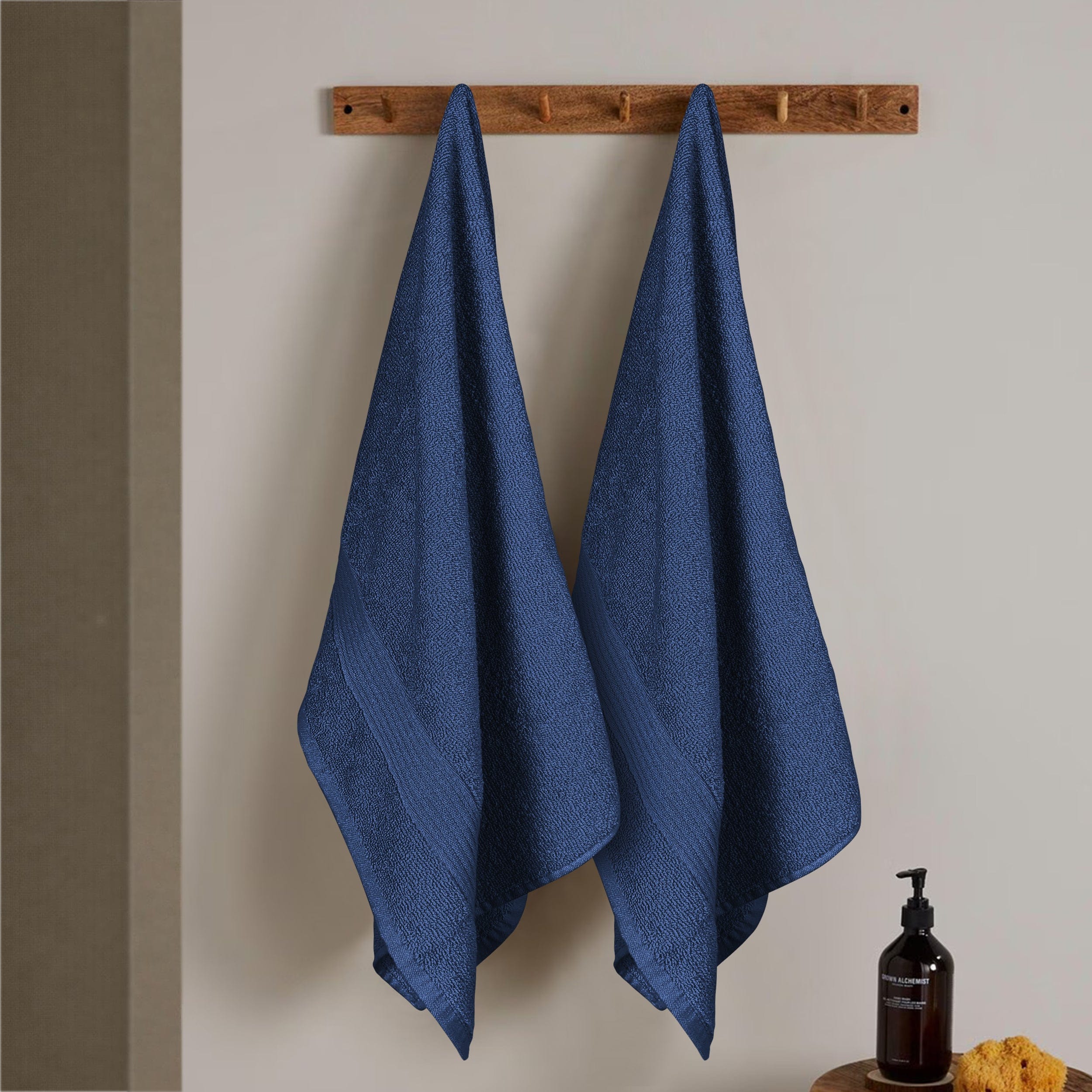 OLIVIA ROCCO Rhodes Towel Royal Blue 100% Cotton Hotel Quality Soft Super Absorbent Hand Bath Towels Sheets And Face Cloths