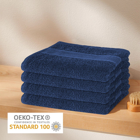 OLIVIA ROCCO Rhodes Towel Royal Blue 100% Cotton Hotel Quality Soft Super Absorbent Hand Bath Towels Sheets And Face Cloths