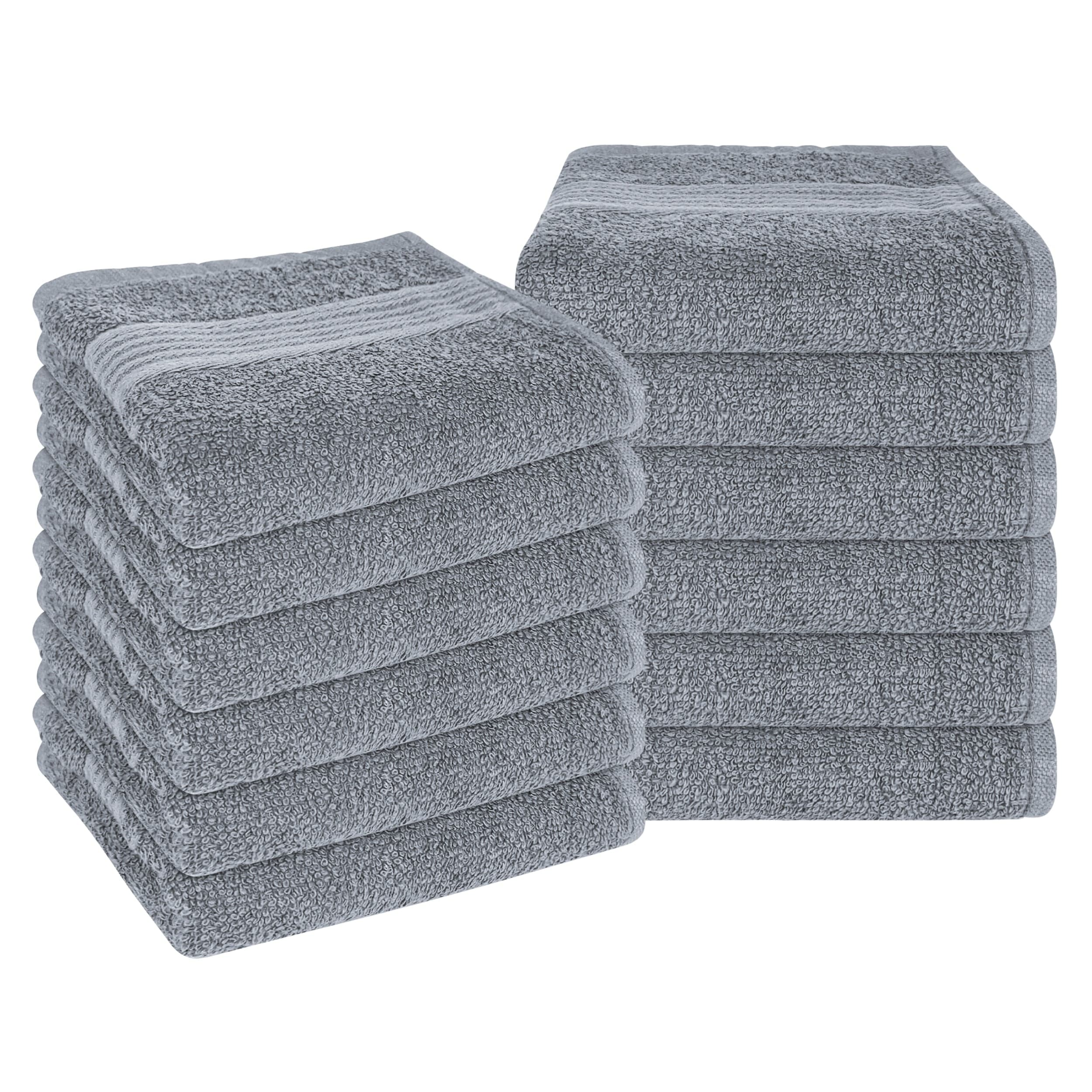 OLIVIA ROCCO Rhodes Towel Silver 100 Percent Cotton Hotel Quality Soft And Ultra Absorbent Hand Bath Towels Sheets And Face Cloths Set