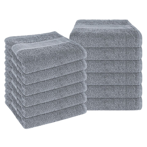 OLIVIA ROCCO Rhodes Towel Silver 100 Percent Cotton Hotel Quality Soft And Ultra Absorbent Hand Bath Towels Sheets And Face Cloths Set