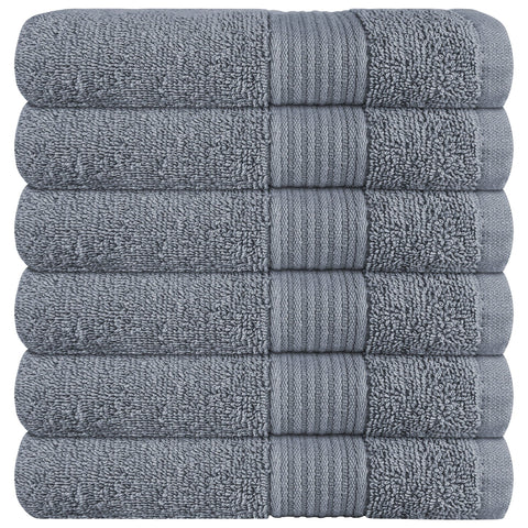 OLIVIA ROCCO Rhodes Towel Silver 100 Percent Cotton Hotel Quality Soft And Ultra Absorbent Hand Bath Towels Sheets And Face Cloths Set