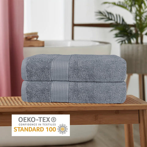 OLIVIA ROCCO Rhodes Towel Silver 100 Percent Cotton Hotel Quality Soft And Ultra Absorbent Hand Bath Towels Sheets And Face Cloths Set