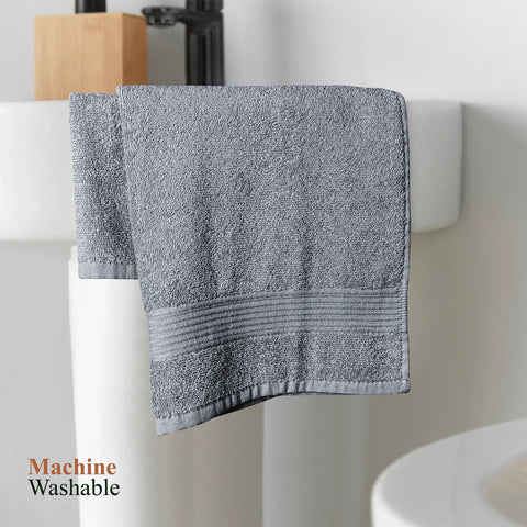 OLIVIA ROCCO Rhodes Towel Silver 100 Percent Cotton Hotel Quality Soft And Ultra Absorbent Hand Bath Towels Sheets And Face Cloths Set
