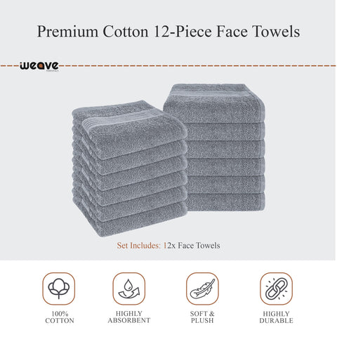 OLIVIA ROCCO Rhodes Towel Silver 100 Percent Cotton Hotel Quality Soft And Ultra Absorbent Hand Bath Towels Sheets And Face Cloths Set