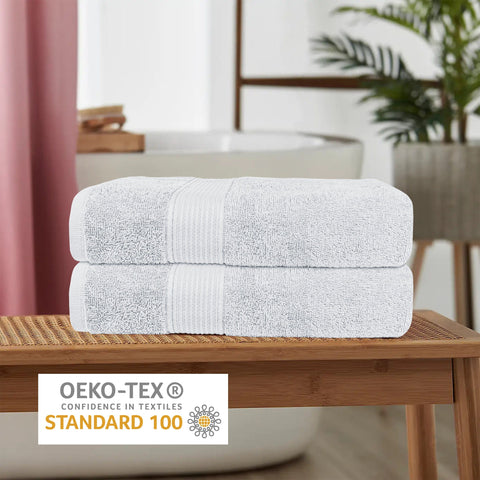 OLIVIA ROCCO Rhodes Towel White 100% Cotton Hotel Quality Soft Super Absorbent Hand Bath Towels Sheets And Face Cloths Set
