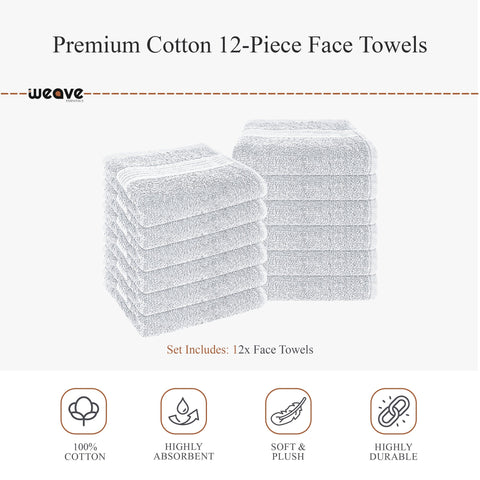 OLIVIA ROCCO Rhodes Towel White 100% Cotton Hotel Quality Soft Super Absorbent Hand Bath Towels Sheets And Face Cloths Set