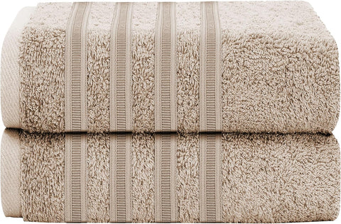OLIVIA ROCCO Ritz Viscose Stripe Towels Super Soft Cotton Highly Absorbent Jumbo Bath Sheet Pack And Towel Bale Sets Available