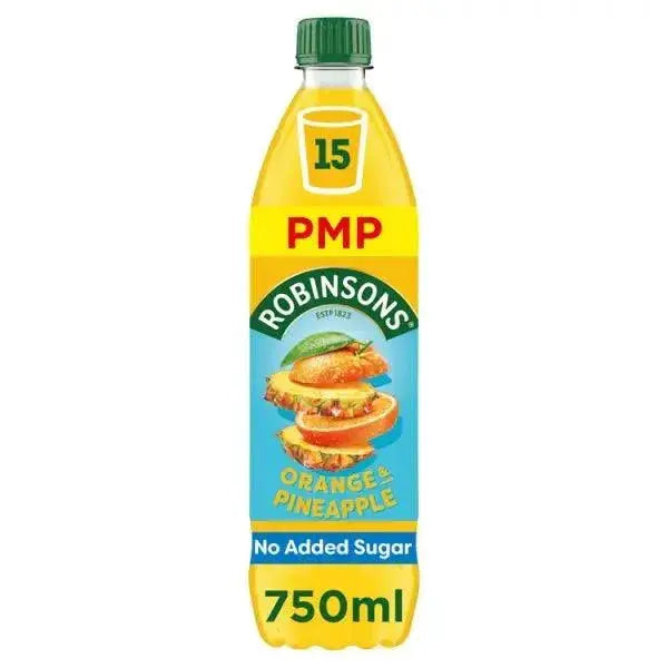 Robinsons Orange & Pineapple No Added Sugar Squash PMP 750ml (Case of 12)