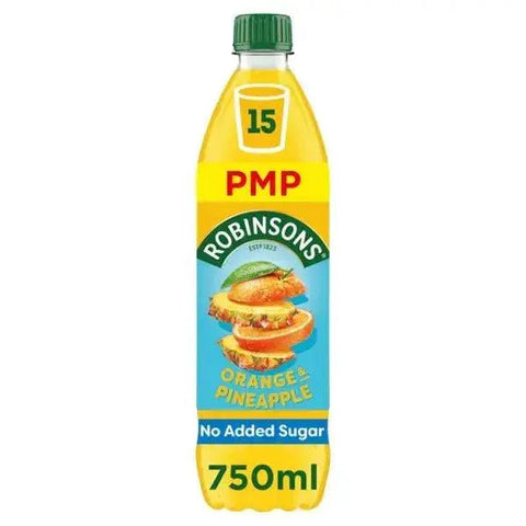Robinsons Orange & Pineapple No Added Sugar Squash PMP 750ml (Case of 12)