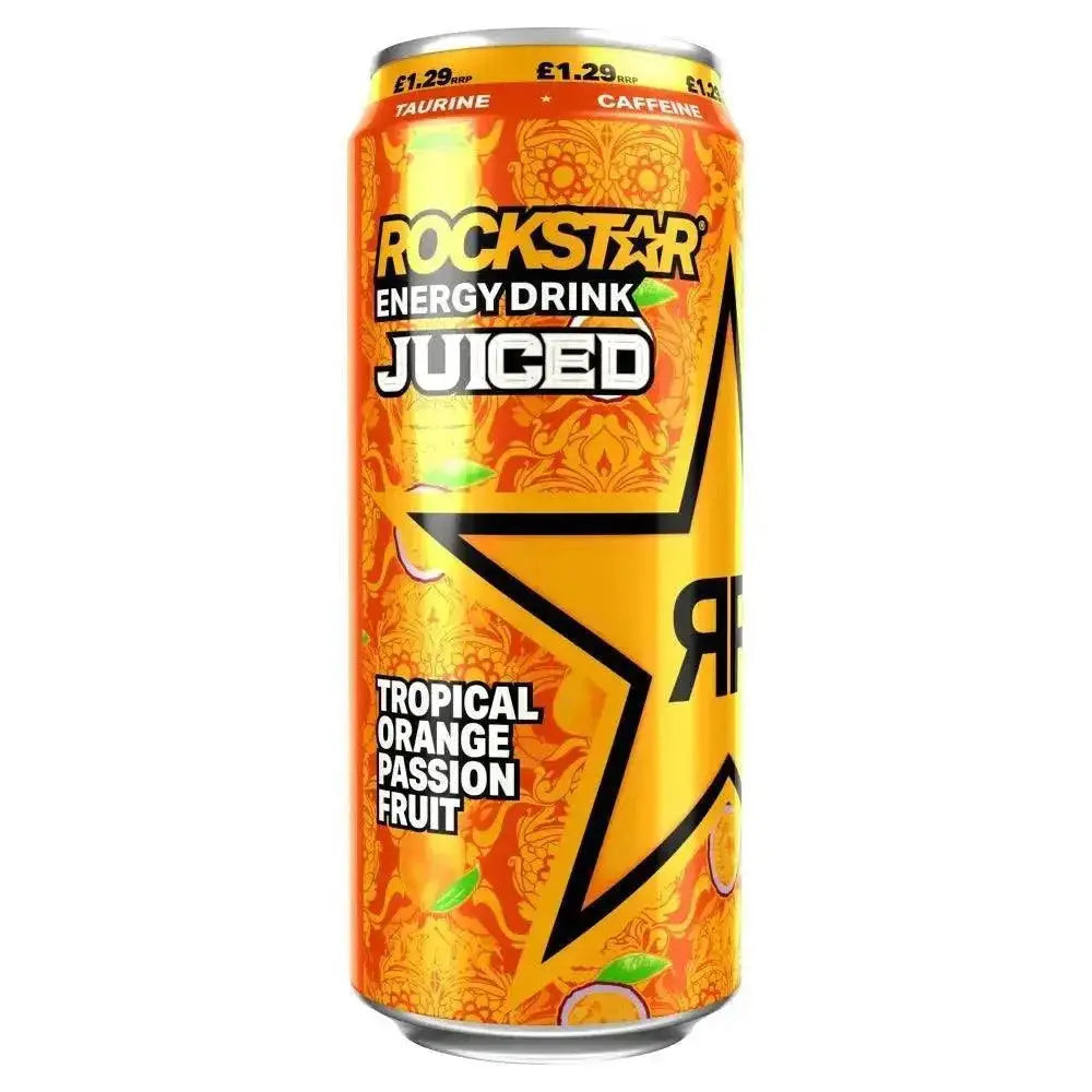 Rockstar Energy Drink Juiced Tropical Orange Passion Fruit 500ml (Case of 12)