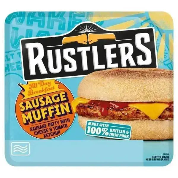 Rustlers All Day Breakfast Sausage Muffin 155g (Case of 4)