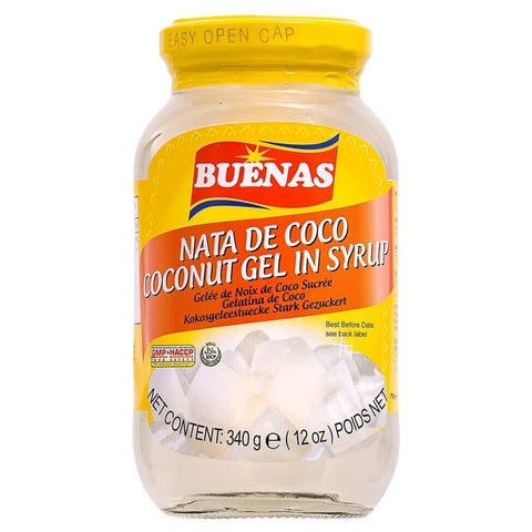 BUENAS Nata De Coco Coconut Gel in Syrup - White 340g