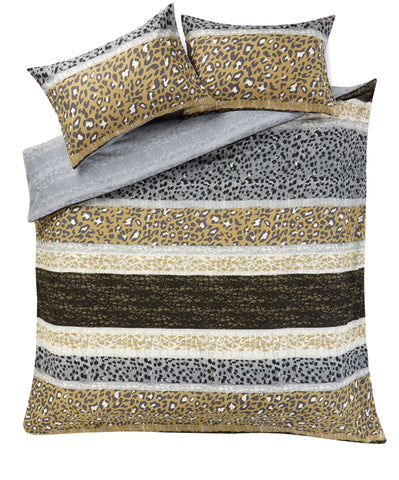 OLIVIA ROCCO Safari Print Cotton Rich Duvet Set Wildlife Jungle Design In Single To Super King Sizes Premium Quality Bedding Machine Washable