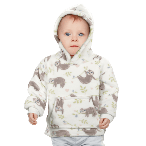 OLIVIA ROCCO Daisy Dreamer Kids Hoodie Blanket Safari Sloth Wearable Sweatshirt For Toddlers 0-4 Unisex With Kangaroo Pocket And Soft Fleece Lining