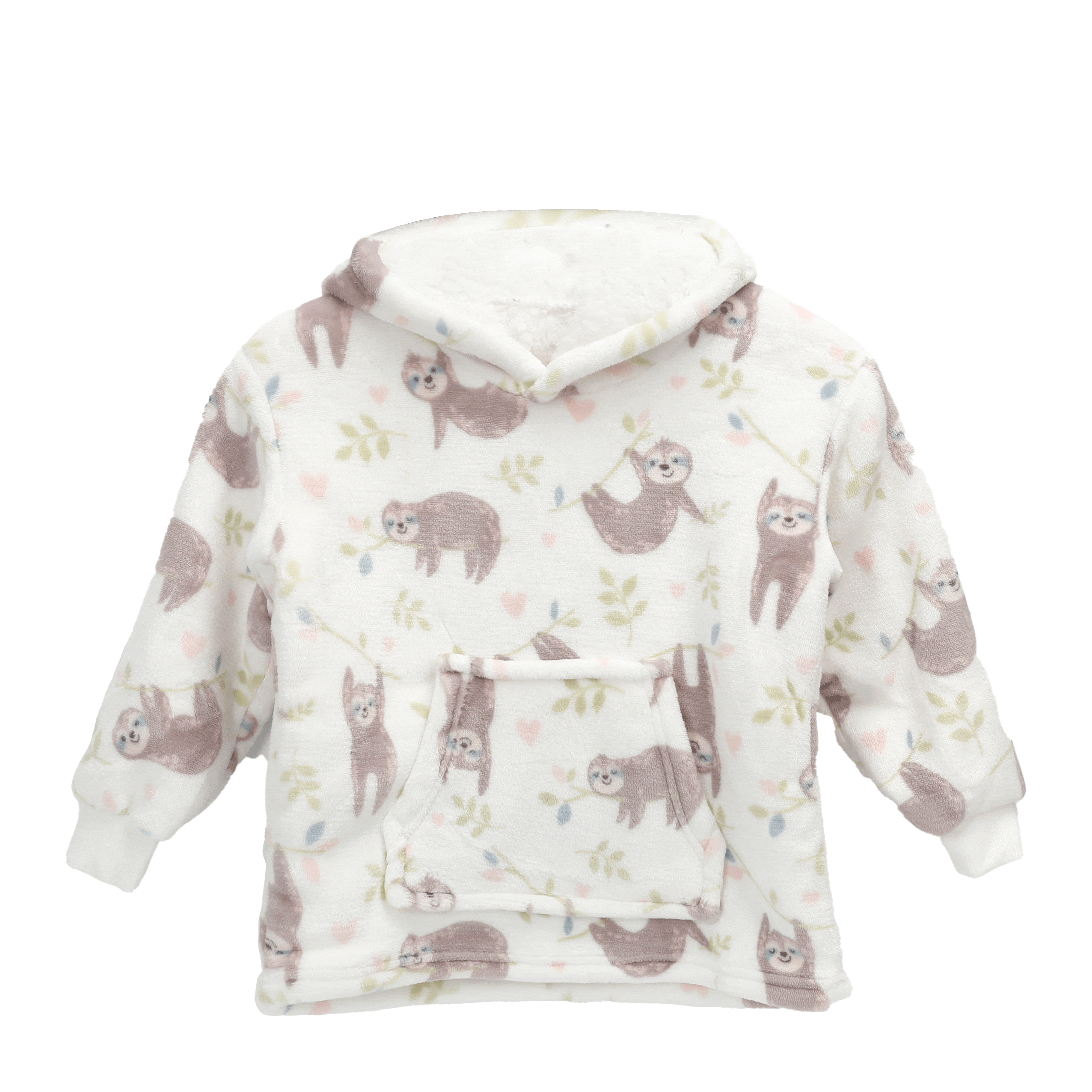 OLIVIA ROCCO Daisy Dreamer Kids Hoodie Blanket Safari Sloth Wearable Sweatshirt For Toddlers 0-4 Unisex With Kangaroo Pocket And Soft Fleece Lining