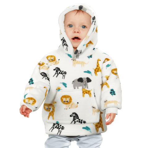 OLIVIA ROCCO Daisy Dreamer Kids Hoodie Blanket Safari Sloth Wearable Sweatshirt For Toddlers 0-4 Unisex With Kangaroo Pocket And Soft Fleece Lining