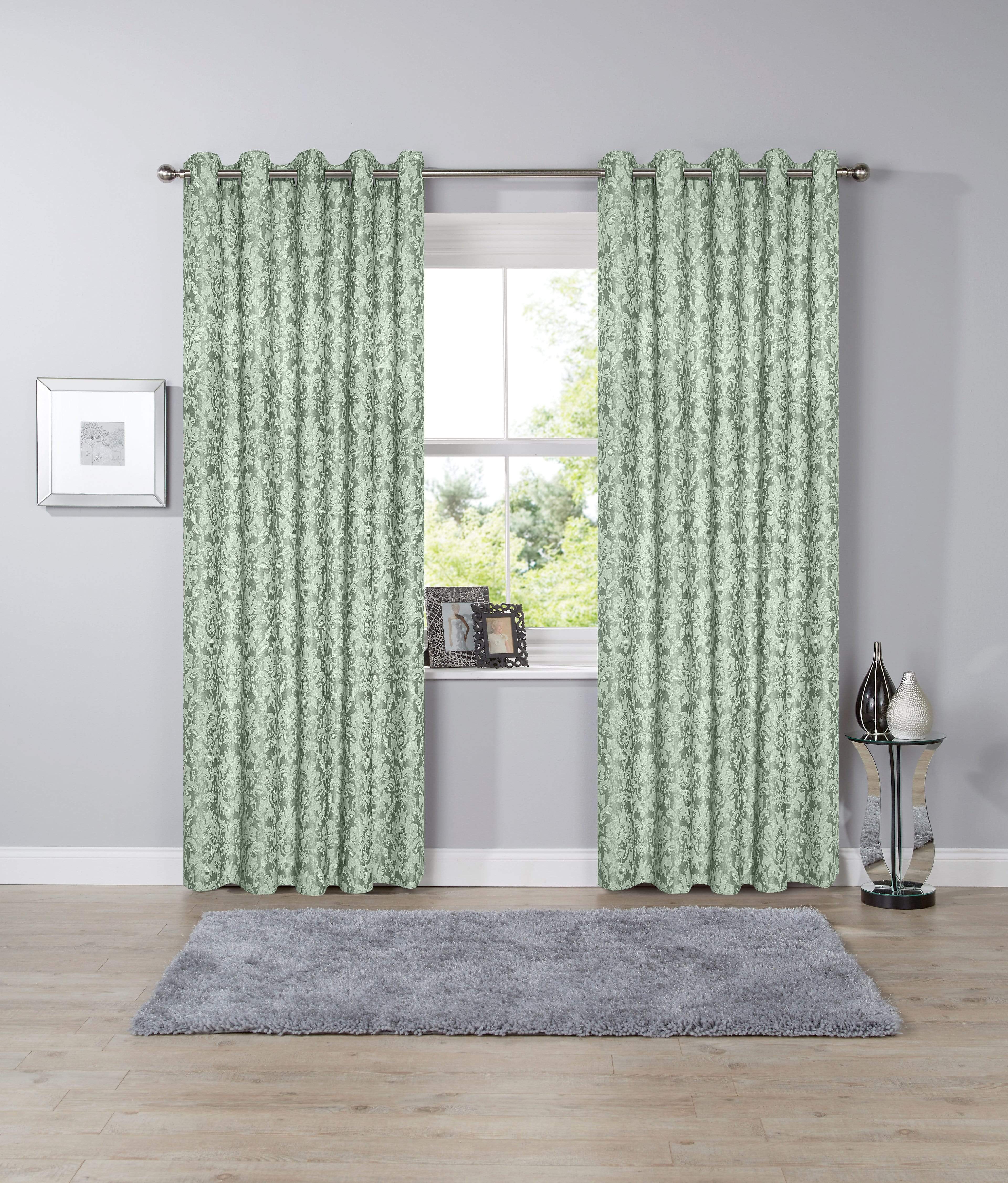 OLIVIA ROCCO Savoy Hand Woven Jacquard Curtains Cotton Blend Eyelet Ring Top OEKO-TEX Certified Bedroom Living Room Panels Multiple Colors
