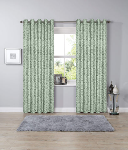 OLIVIA ROCCO Savoy Hand Woven Jacquard Curtains Cotton Blend Eyelet Ring Top OEKO-TEX Certified Bedroom Living Room Panels Multiple Colors