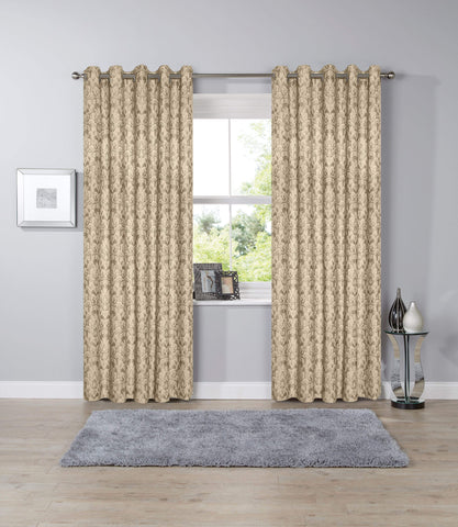 OLIVIA ROCCO Savoy Hand Woven Jacquard Curtains Cotton Blend Eyelet Ring Top OEKO-TEX Certified Bedroom Living Room Panels Multiple Colors