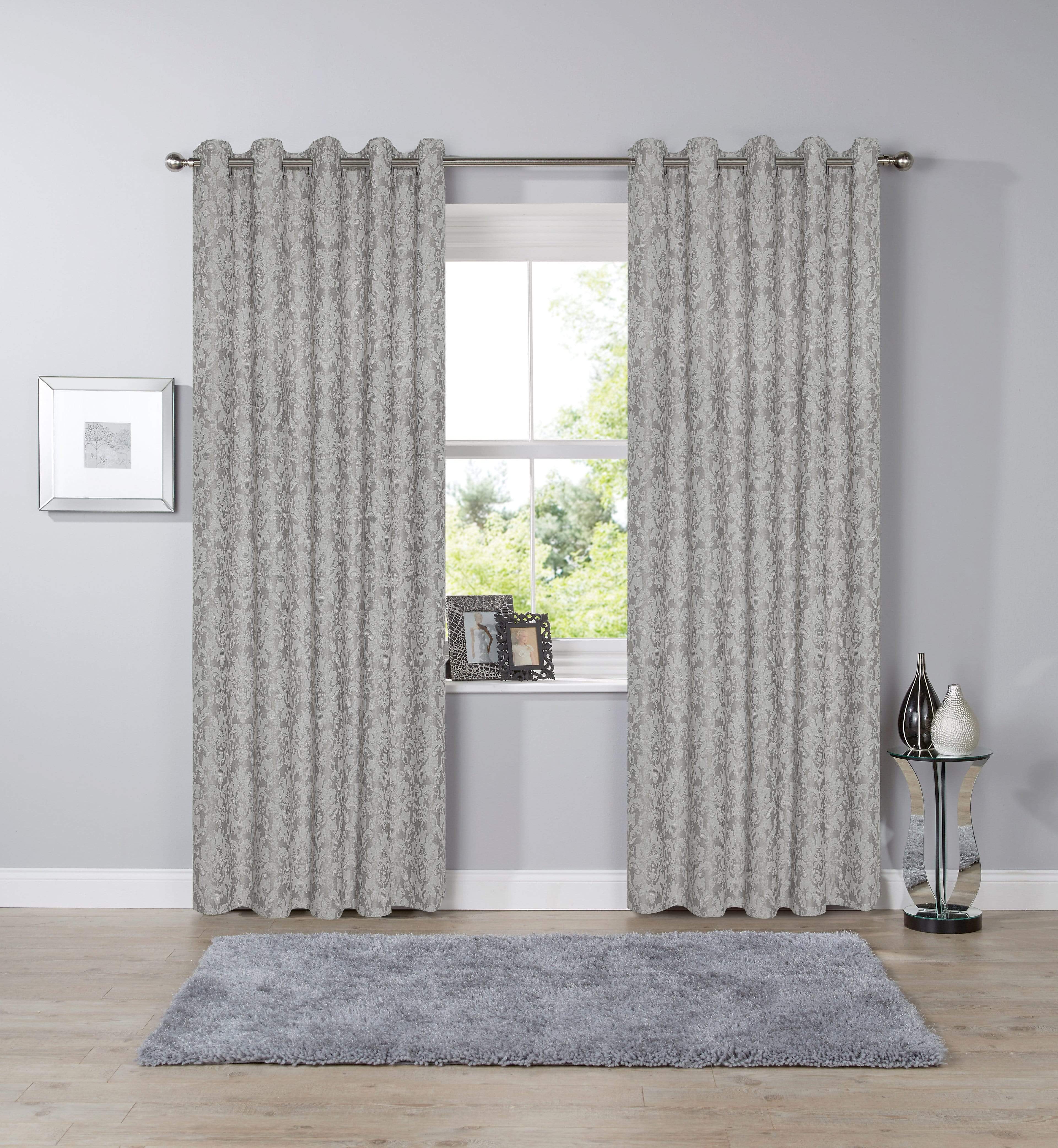 OLIVIA ROCCO Savoy Hand Woven Jacquard Curtains Cotton Blend Eyelet Ring Top OEKO-TEX Certified Bedroom Living Room Panels Multiple Colors