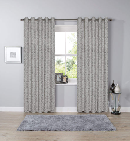 OLIVIA ROCCO Savoy Hand Woven Jacquard Curtains Cotton Blend Eyelet Ring Top OEKO-TEX Certified Bedroom Living Room Panels Multiple Colors