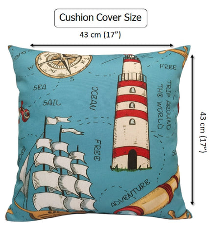 OLIVIA ROCCO Water Resistant 17 X 17 Inches Patio Garden Cushion Covers Seaside Coastal Style Indoor Outdoor Use Decorative
