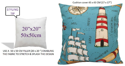 OLIVIA ROCCO Water Resistant 17 X 17 Inches Patio Garden Cushion Covers Seaside Coastal Style Indoor Outdoor Use Decorative