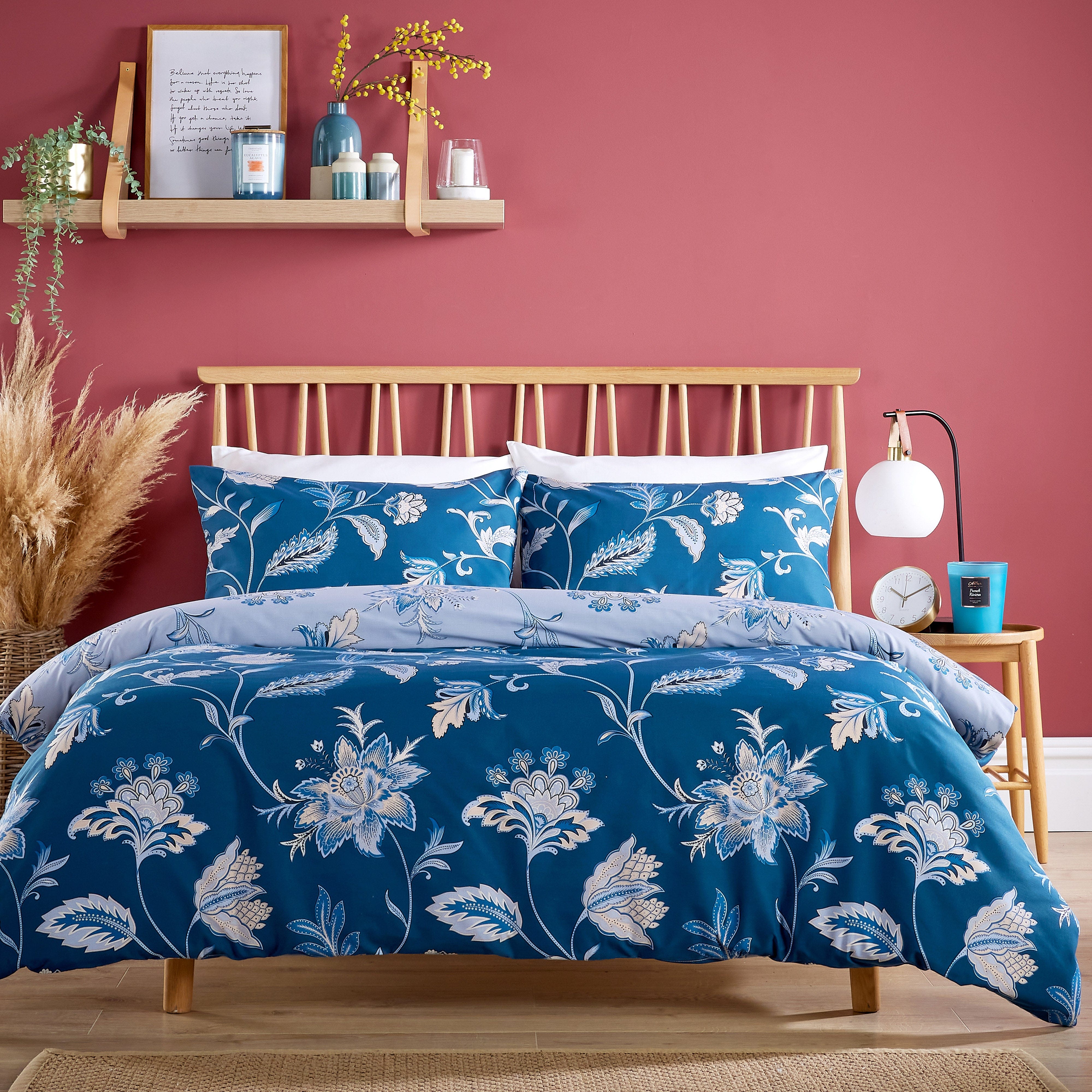 OLIVIA ROCCO Shimla Duvet Cover Set Easy Care Reversible Quilt Cover With Pillowcases Super Soft Bedding Machine Washable Wrinkle Resistant