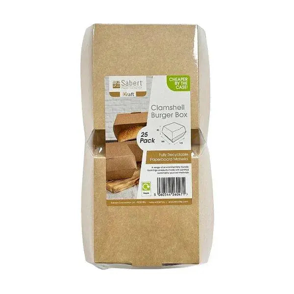 Simply Kraft Medium Clam Burger Box - 25pk
