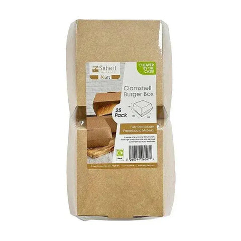Simply Kraft Medium Clam Burger Box - 25pk