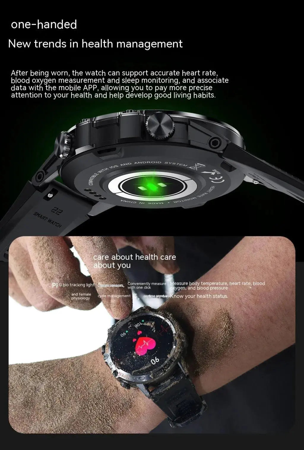 Smart Multi-function Call Three-proof Heart Rate Blood Oxygen Sports Watch