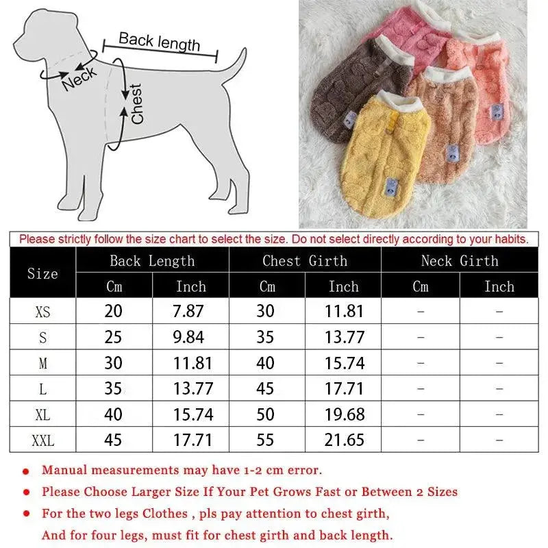 Soft Fleece Dog Clothes Winter Warm Puppy Kitten Pullover Pet Clothes for Small Dogs