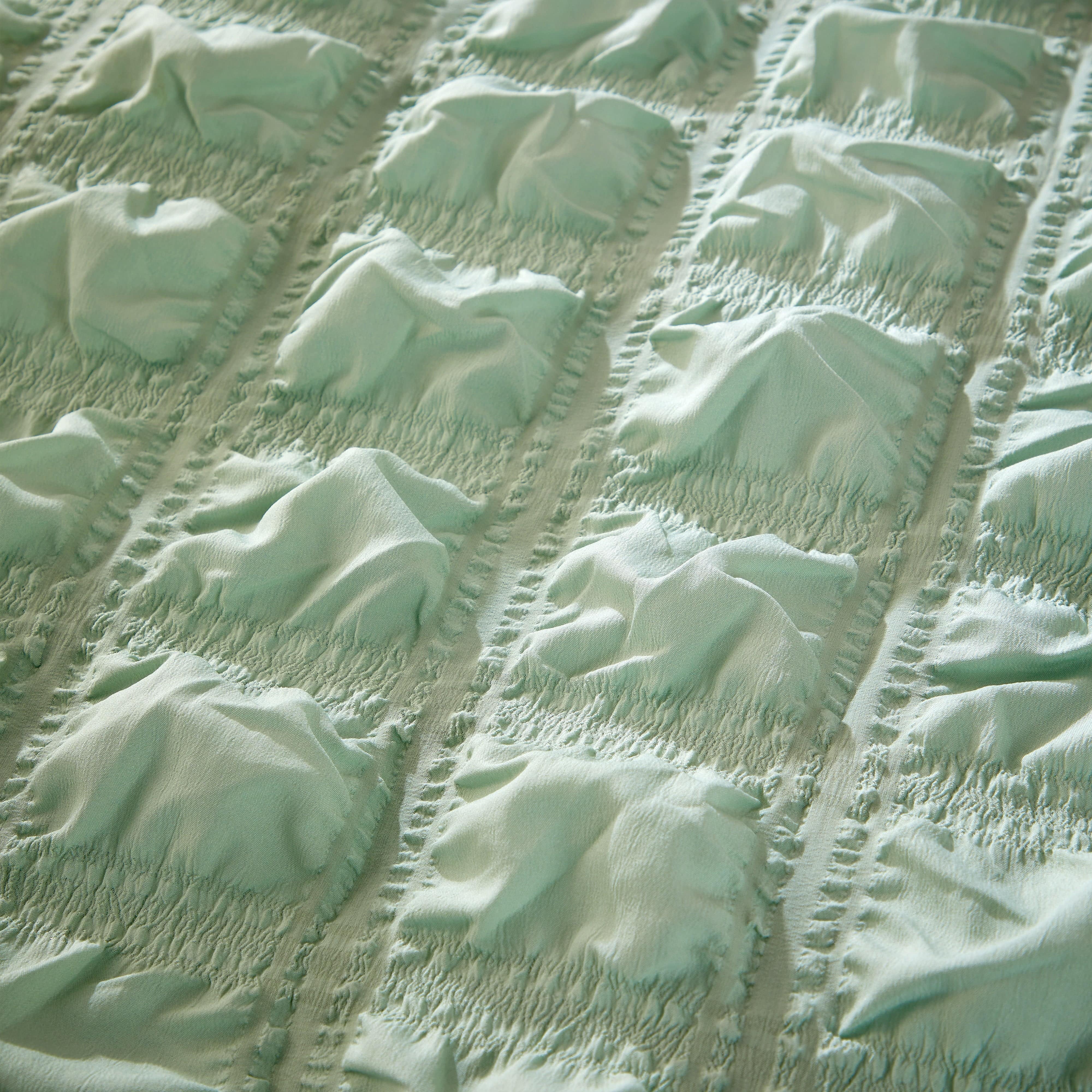 OLIVIA ROCCO Soho Sage Green Microfibre Duvet Cover Set With Pillowcases Quilted Easy Care Bedding Machine Washable