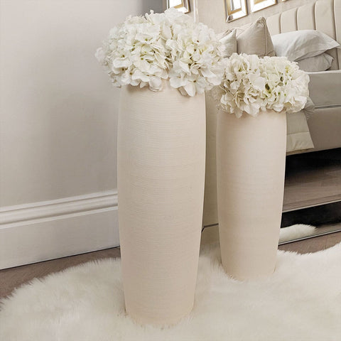 Solis XL Floor Standing Stone Ceramic Neutral Vase